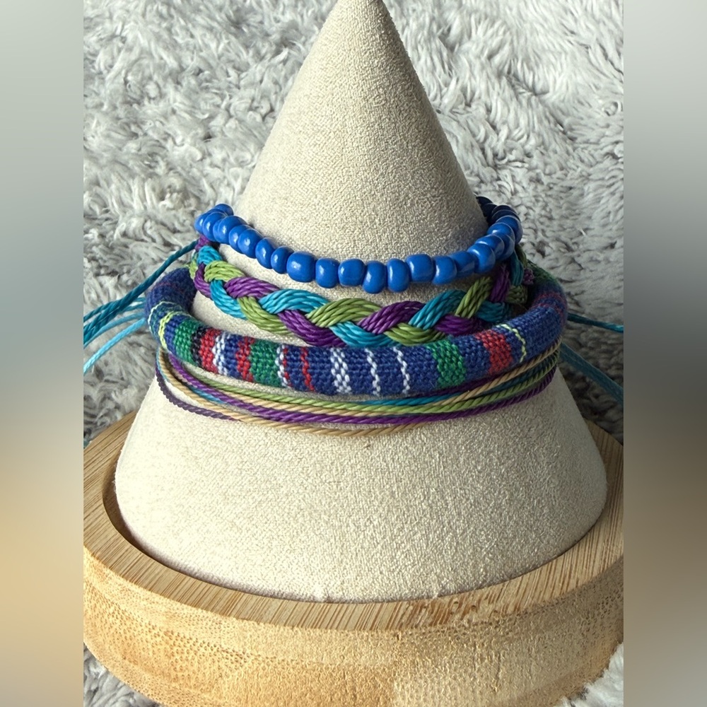 Boho Colorful Beaded and Woven Bracelets Set. 4 pieces NWOT